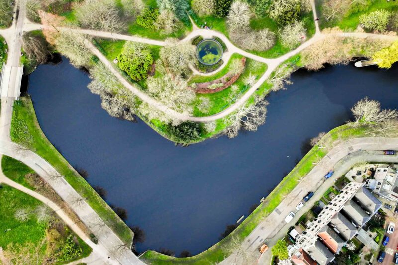 Het Plantsoen in Leiden: Symmetrie vanuit de Lucht